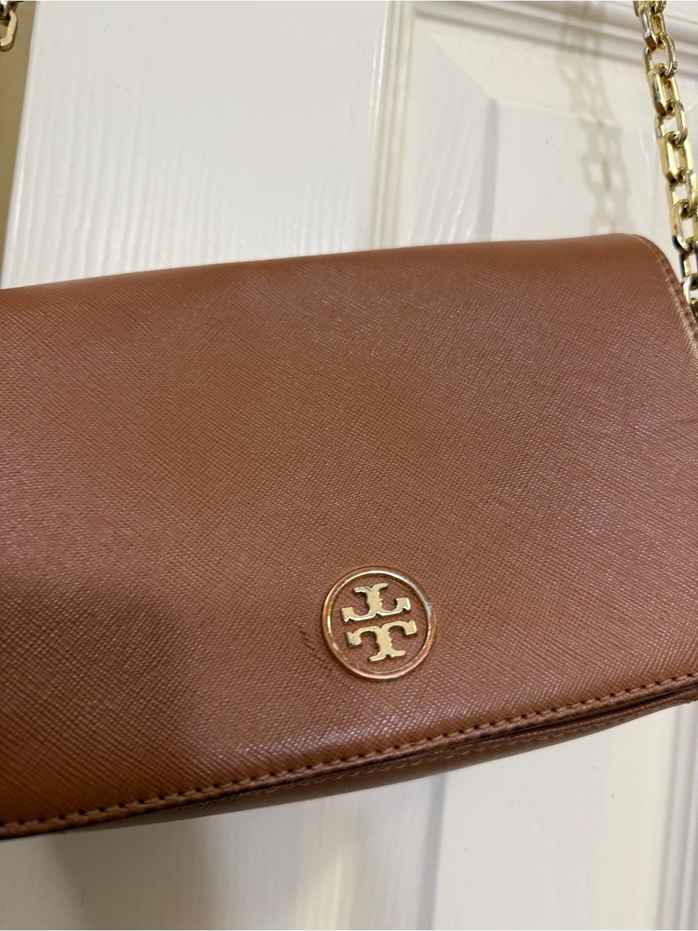 Tory Burch Brown Leather Chain-strap Crossbody Bag - Picture 3 of 8
